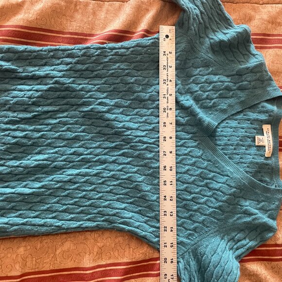 Banana Republic Cashmere sweater in Teal, Cable Knit XS Petite - Picture 7 of 9